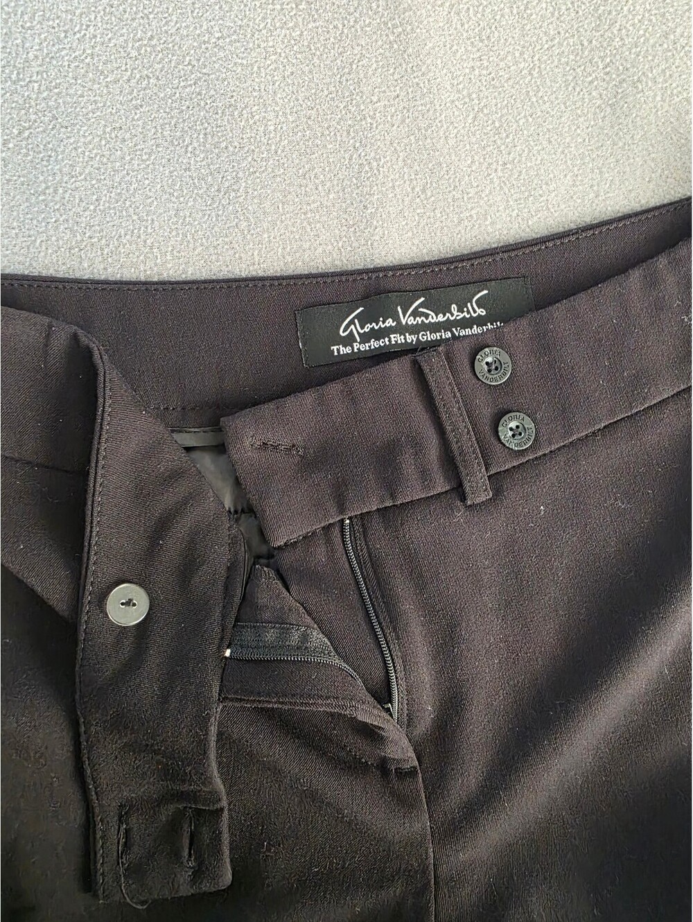 Gloria Vanderbilt Women’s Size 8 Black Dress Pants The Perfect Fit Straight Leg - Picture 3 of 5